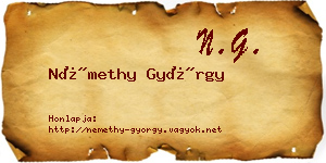 Némethy György névjegykártya